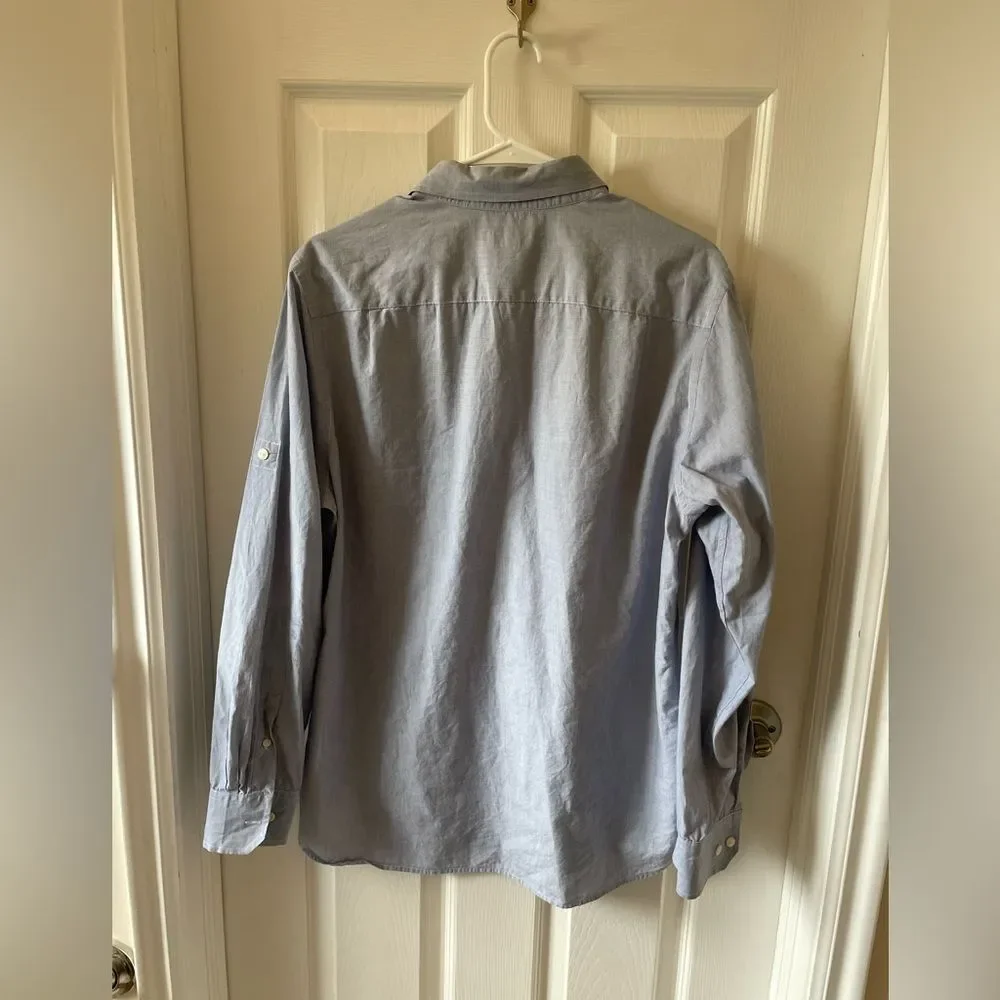 Banana Republic Button Up Front Shirt, Men's, Blue medium m long sleeve